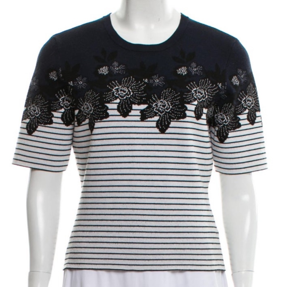 ALC Stripes and Flowers Sweater Top